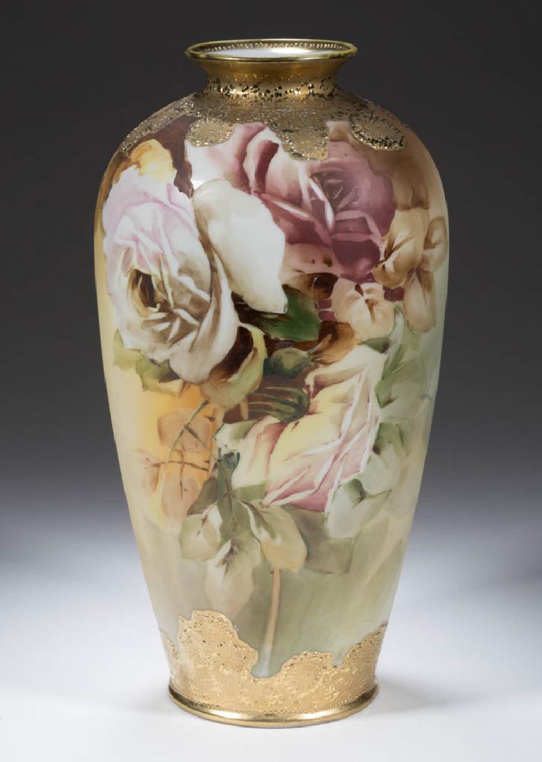 NIPPON PORCELAIN TEXAS ROSE VASE (1 of 5)