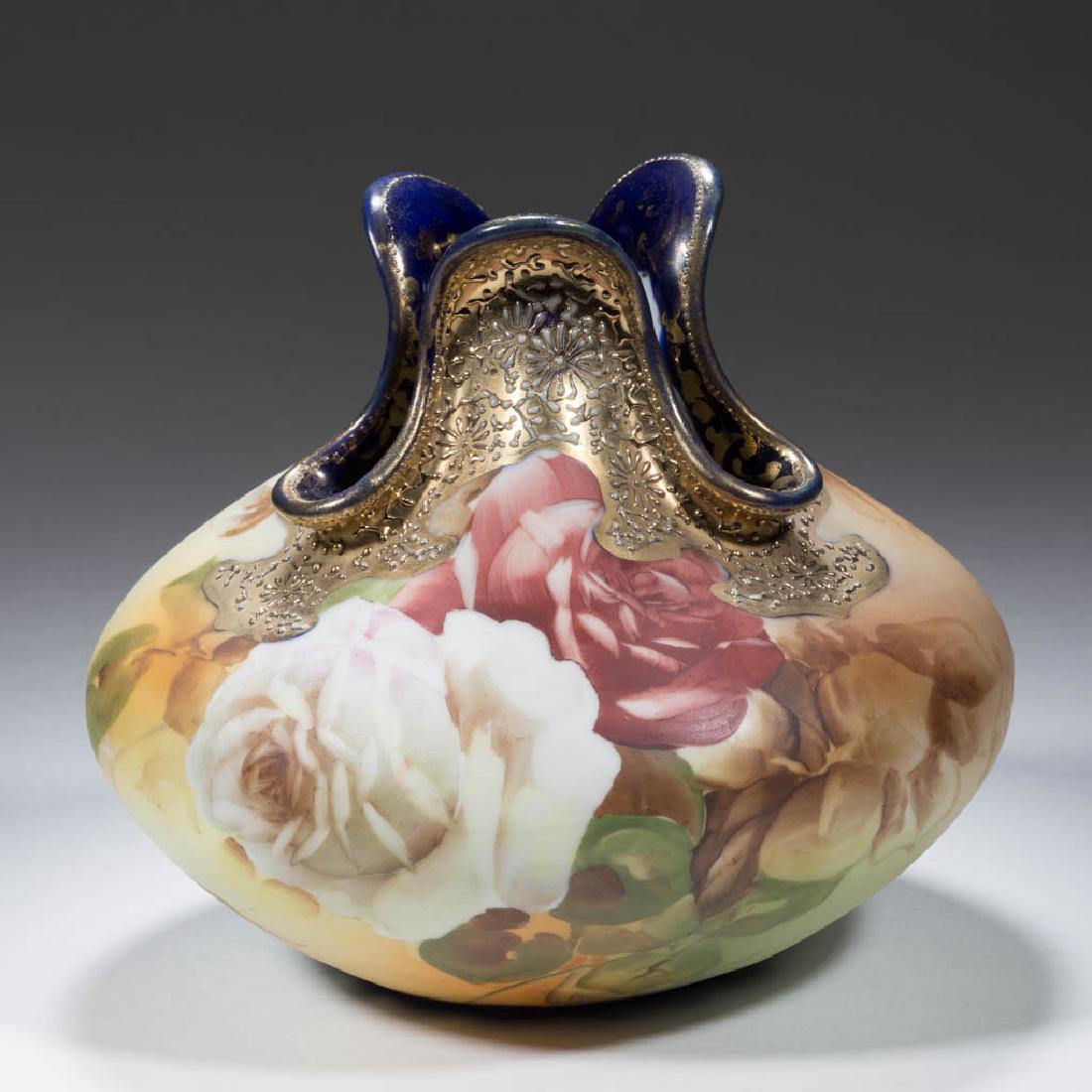 NIPPON PORCELAIN TEXAS ROSE VASE (1 of 4)
