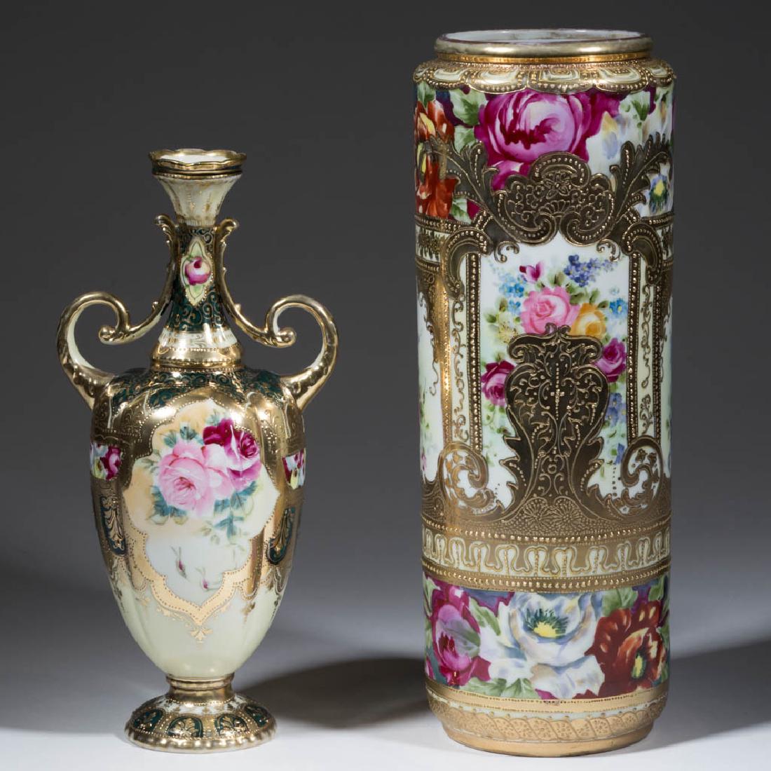 NIPPON PORCELAIN VASES, LOT OF TWO (1 of 6)