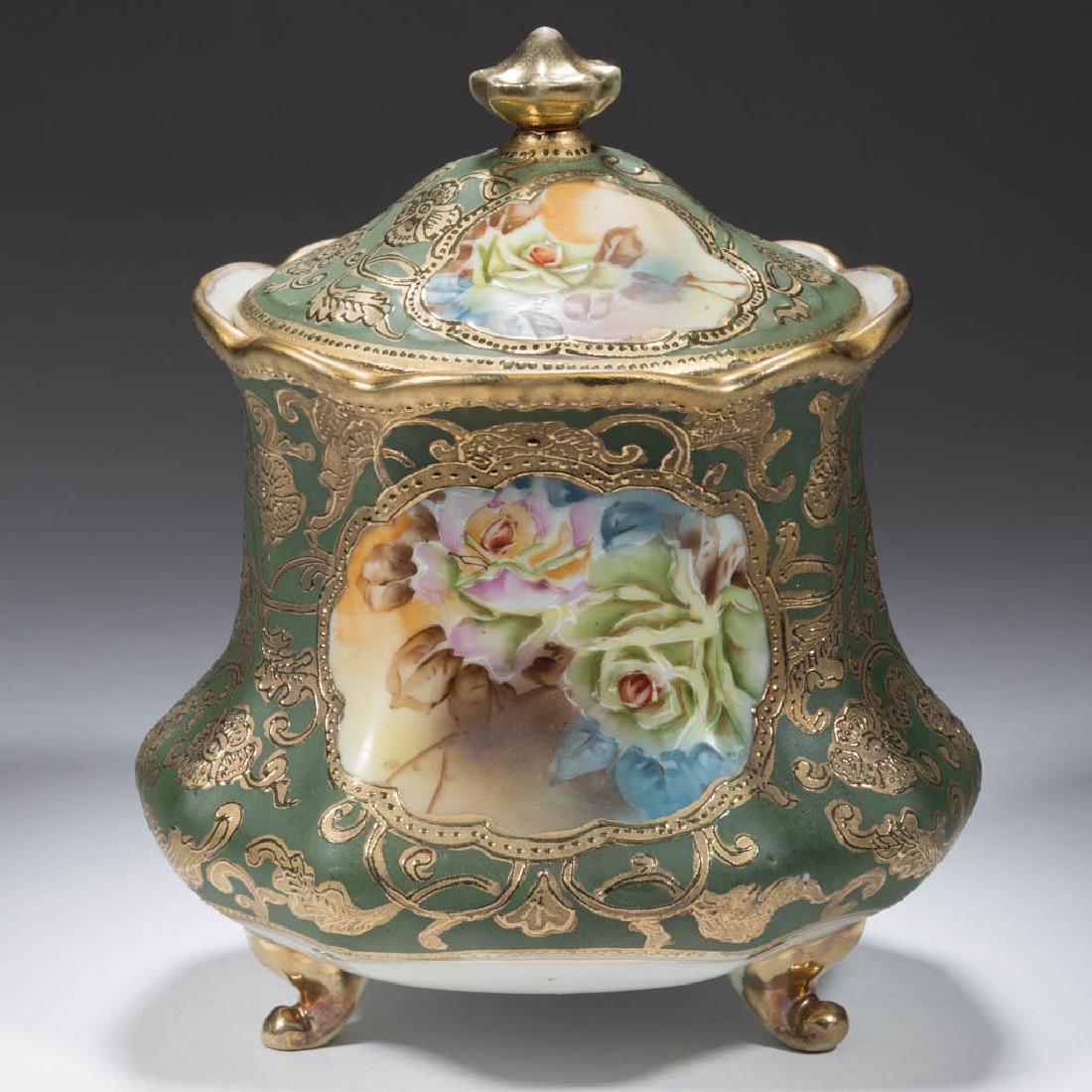 NIPPON PORCELAIN ROSE CRACKER JAR (1 of 5)
