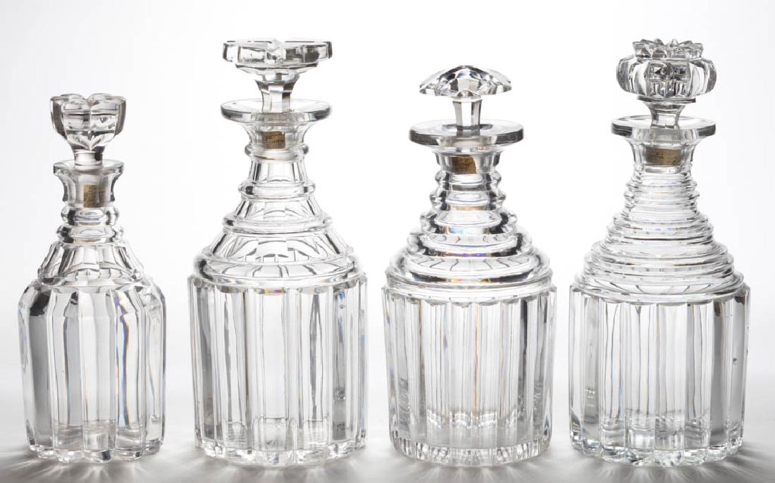 ASSORTED PILLAR AND CUT PINT AND QUART DECANTERS, LOT (1 of 1)