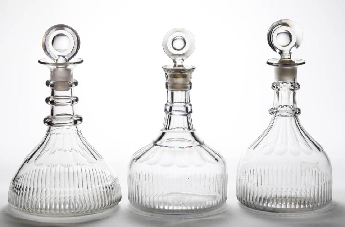 ASSORTED CUT FLUTE RODNEY / SHIP'S DECANTERS, LOT OF (1 of 1)