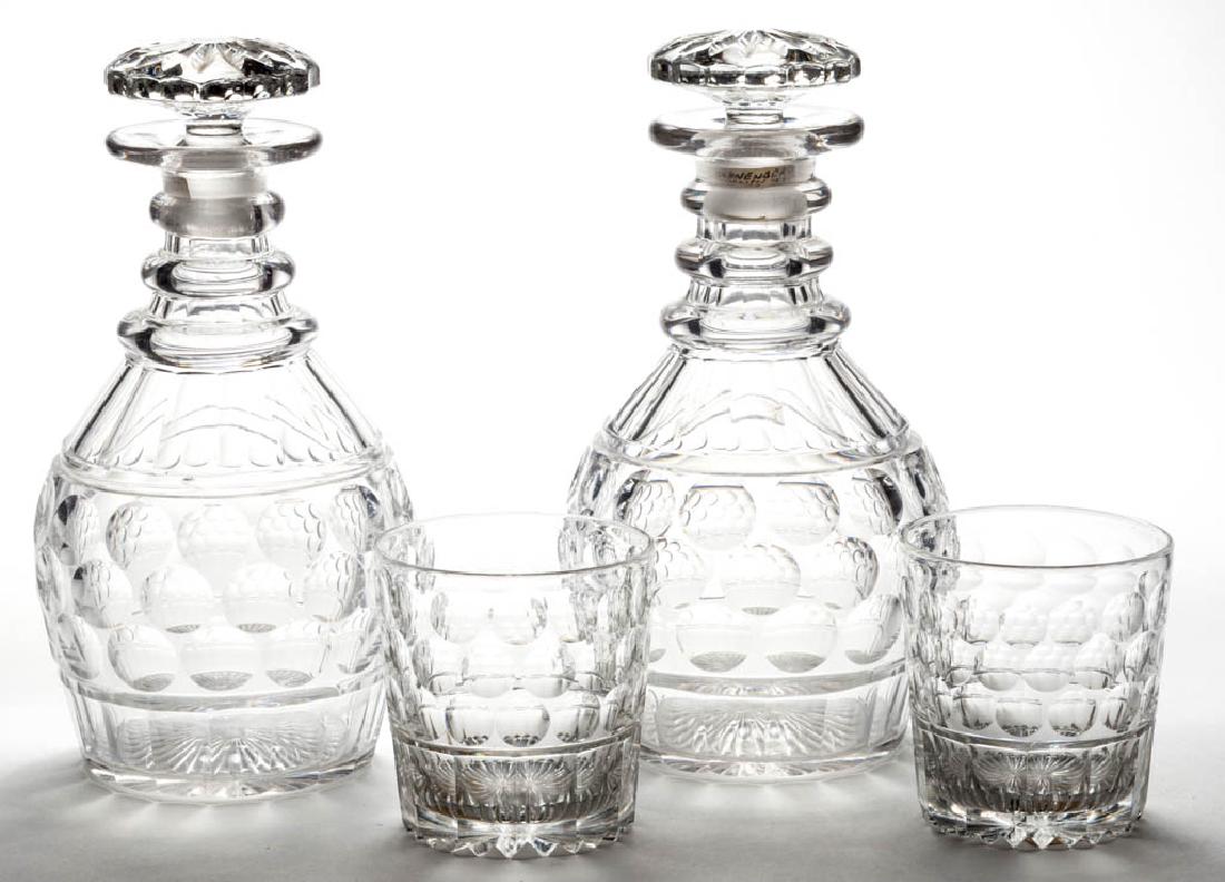 CUT PUNTY PAIR OF QUART DECANTERS AND MATCHING PAIR OF (1 of 1)