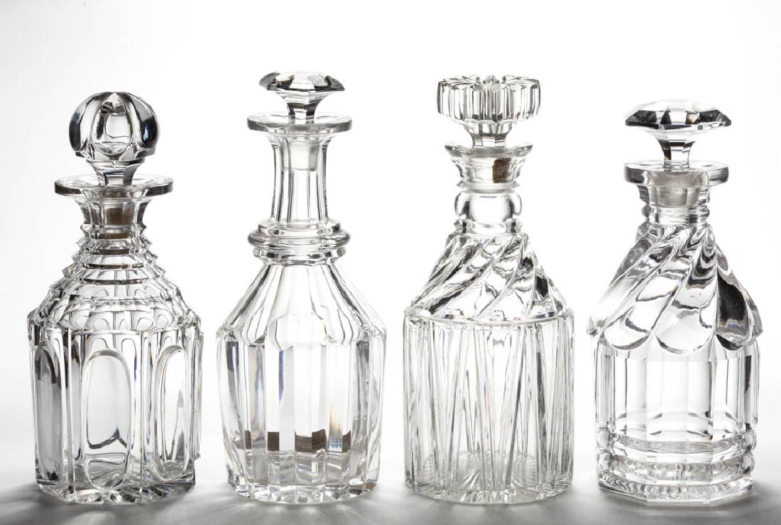 ASSORTED CUT QUART DECANTERS, LOT OF FOUR (1 of 1)