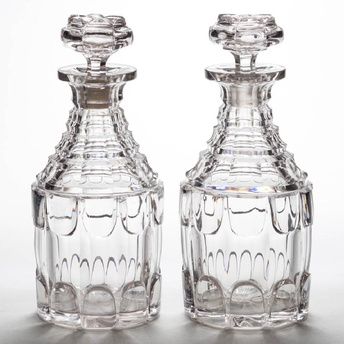 CUT PANEL AND PETAL PAIR OF QUART DECANTERS (1 of 1)