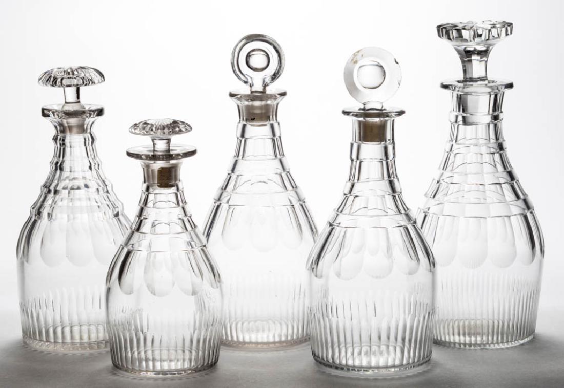 ASSORTED CUT FLUTE PINT AND QUART DECANTERS, LOT OF (1 of 1)