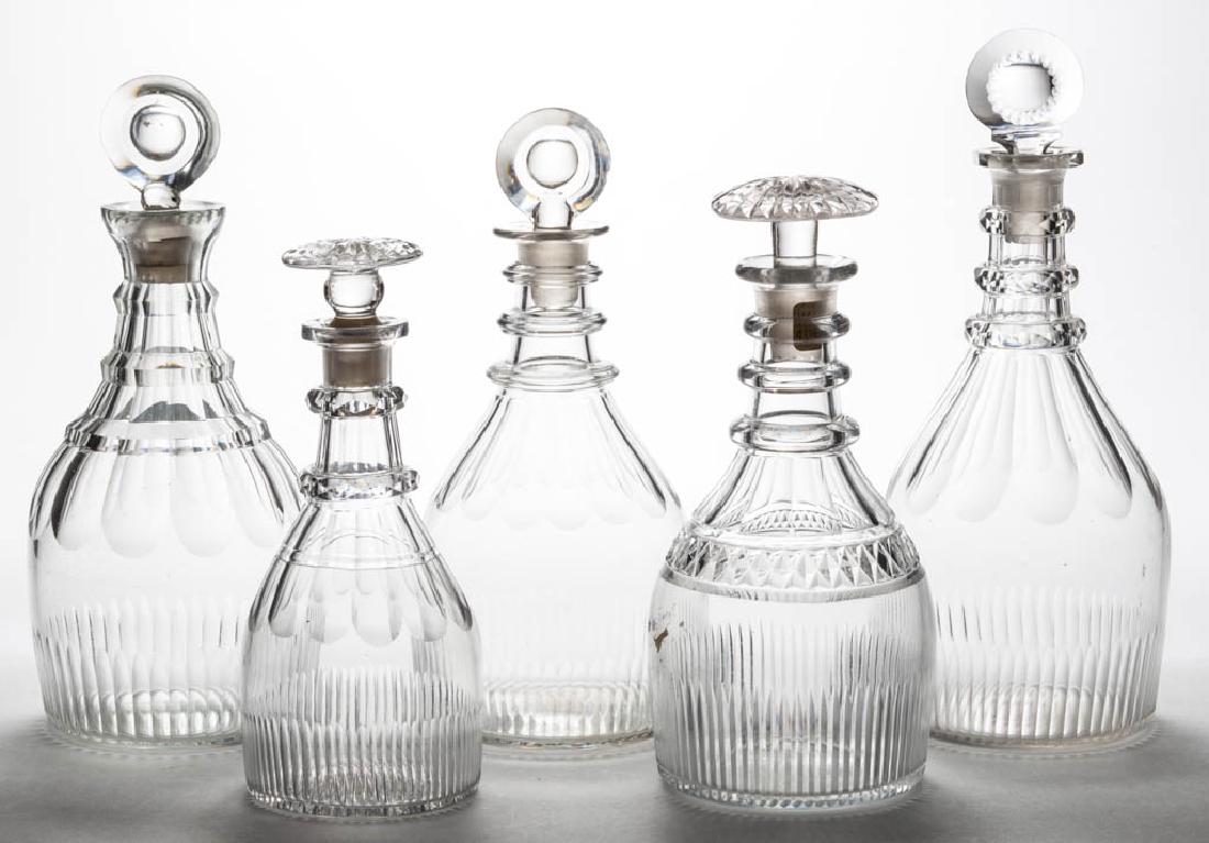 ASSORTED CUT FLUTE PINT AND QUART DECANTERS, LOT OF (1 of 1)