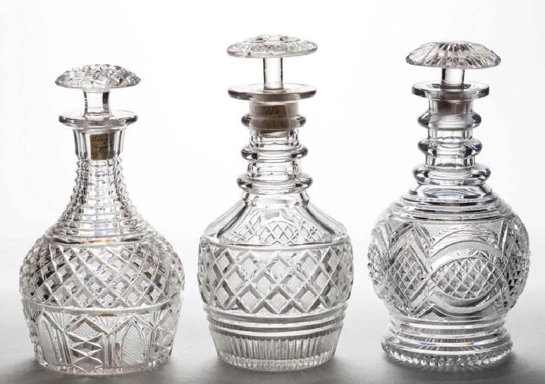 ASSORTED CUT PINT DECANTERS, LOT OF THREE (1 of 1)