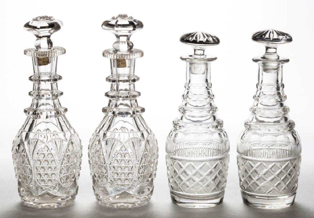 ASSORTED CUT HALF-PINT DECANTERS, TWO PAIR (1 of 1)
