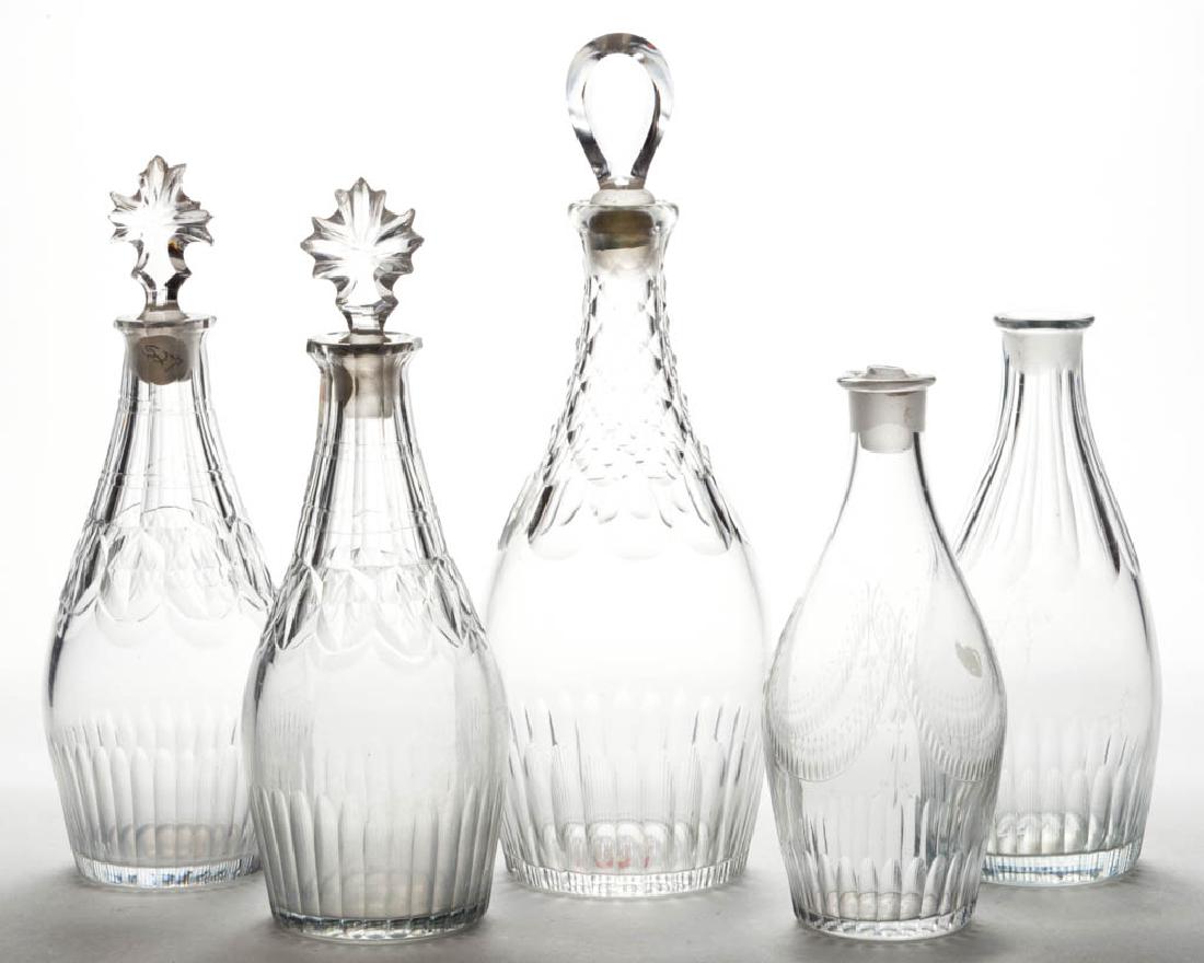 ASSORTED CUT FLUTE PINT AND QUART DECANTERS, LOT OF (1 of 1)