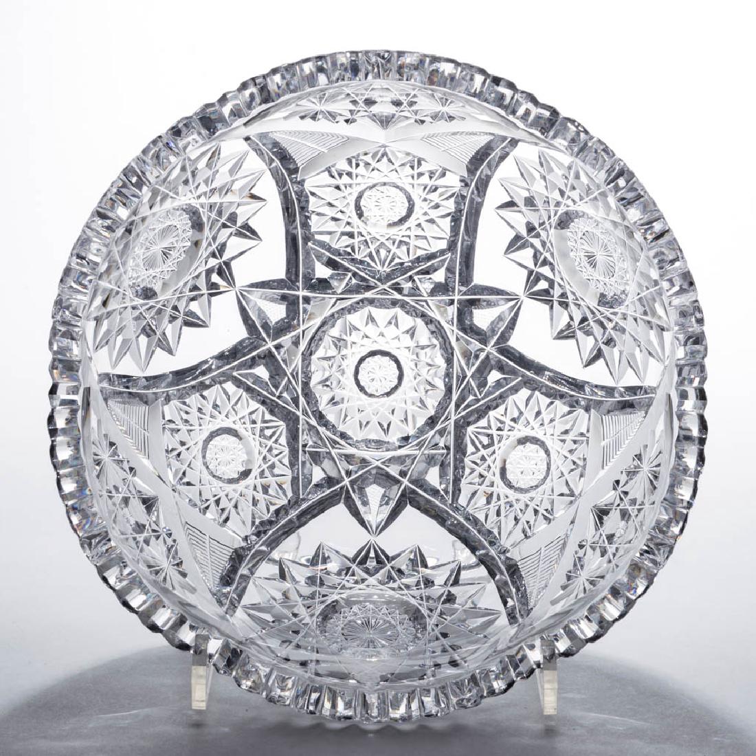 ASSORTED BRILLIANT CUT GLASS SERVING BOWL (1 of 2)