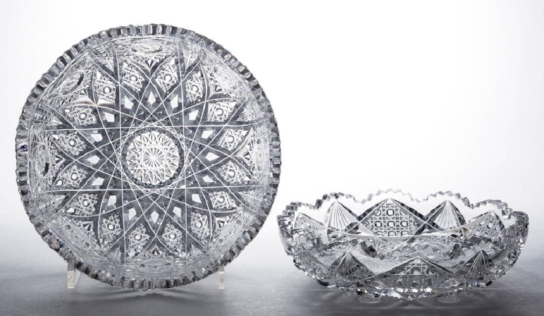 ASSORTED BRILLIANT CUT GLASS BOWLS, LOT OF TWO (1 of 2)