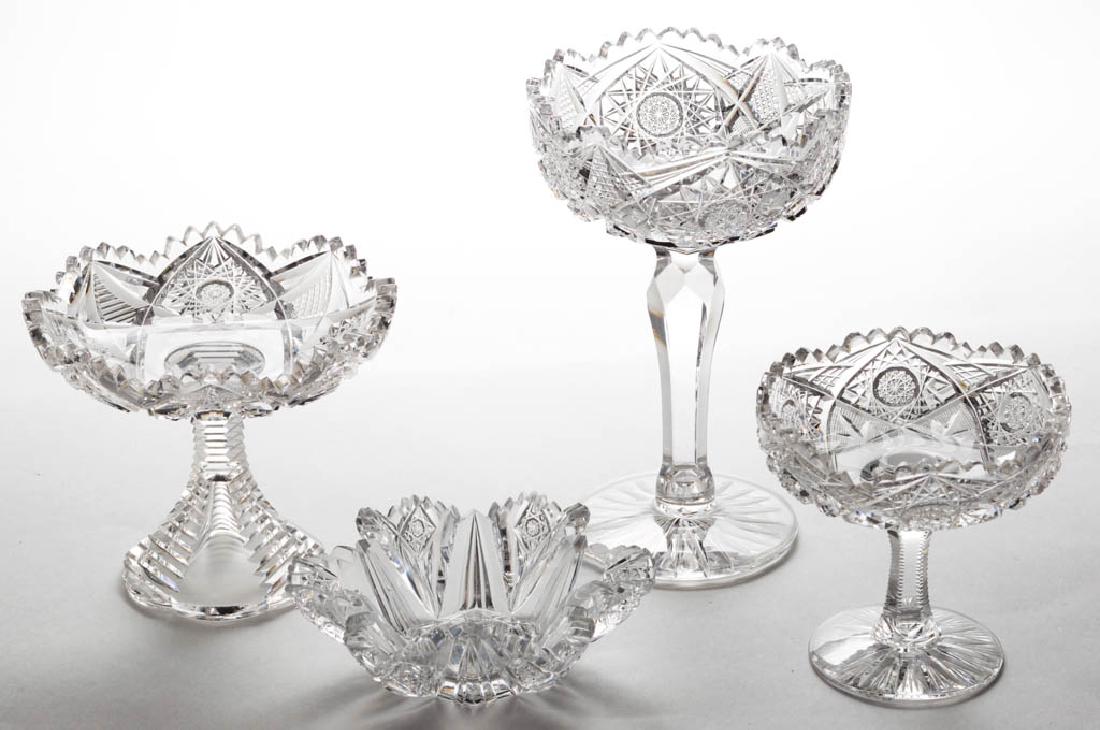 AMERICAN BRILLIANT CUT GLASS BOWLS AND COMPOTES, LOT OF (1 of 1)