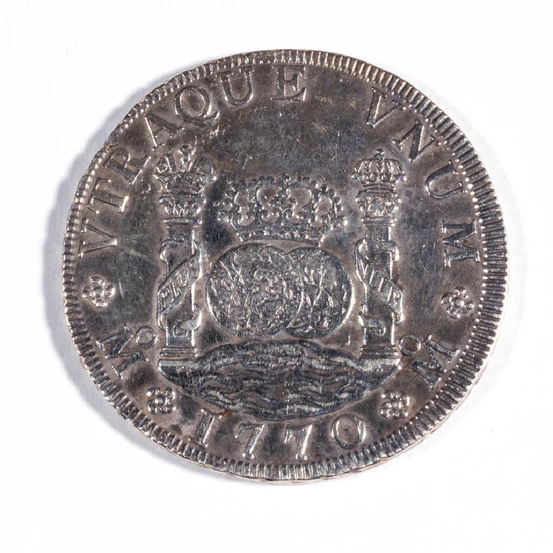 MEXICO SPANISH COLONIAL PILLAR 1770-MO, FM 8R SILVER (1 of 2)