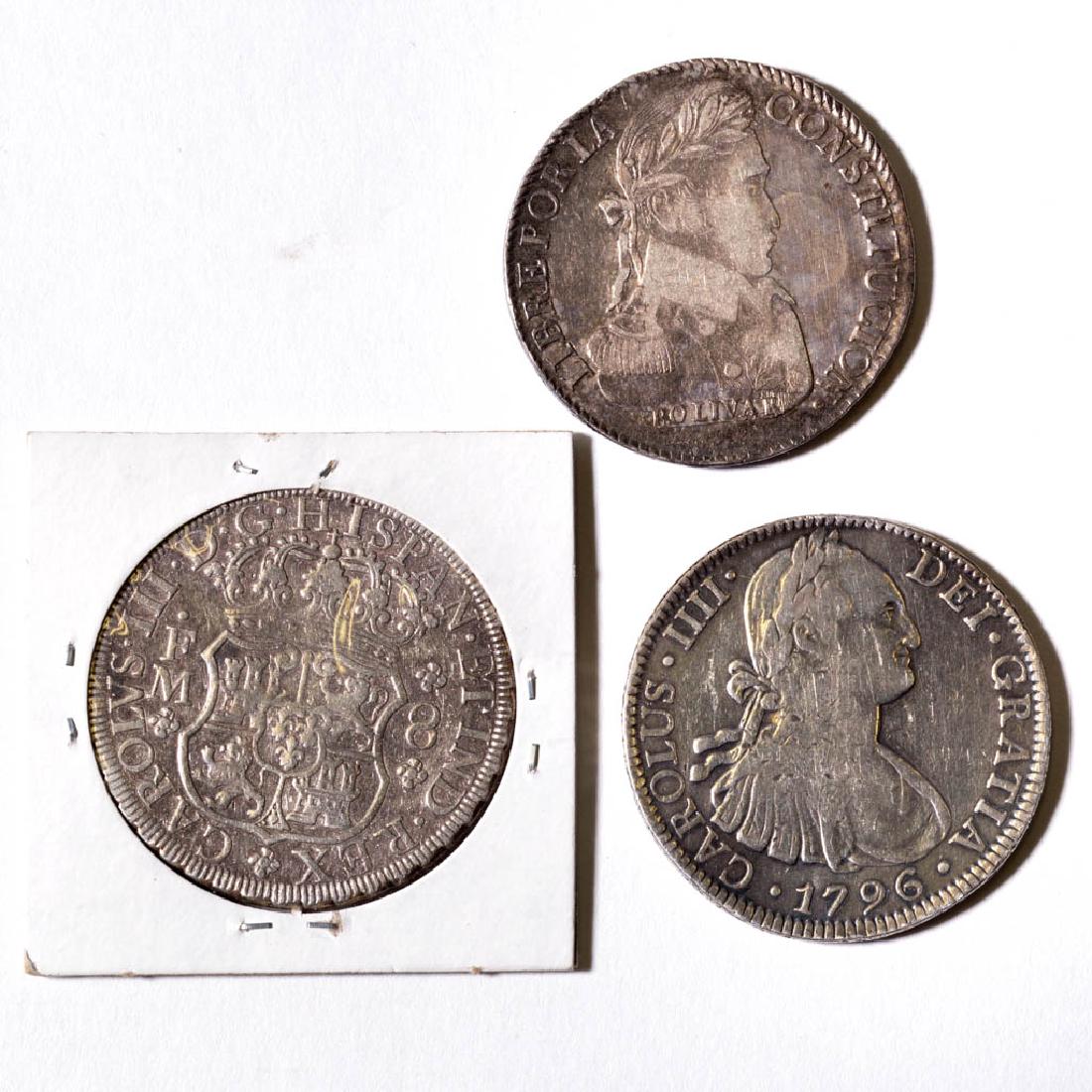SPANISH COLONIAL MEXICO PILLAR 1771-MO, MF 8R SILVER (1 of 2)