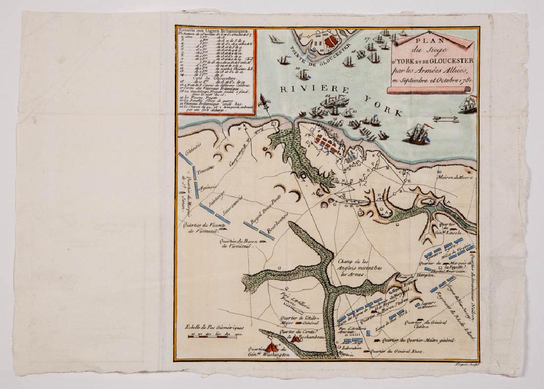 AMERICAN REVOLUTIONARY WAR YORKTOWN SURRENDER MAP (1 of 1)