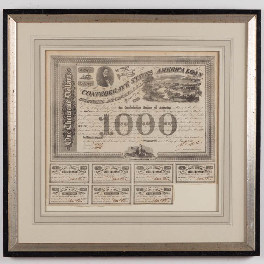 CIVIL WAR CONFEDERATE STATES BOND SHEET (1 of 1)