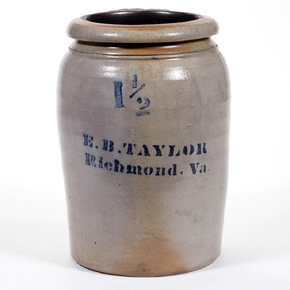 VIRGINIA MERCHANT'S STENCILED STONEWARE JAR (1 of 1)