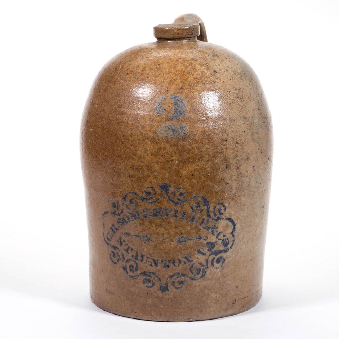 VIRGINIA MERCHANT'S STENCILED STONEWARE JUG (1 of 2)
