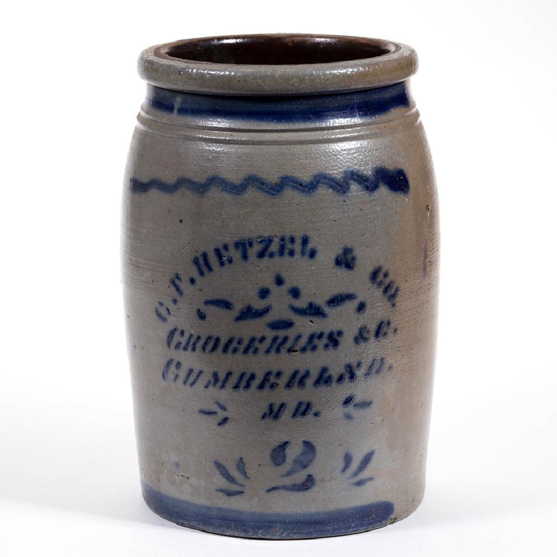 MARYLAND MERCHANT'S STENCILED STONEWARE JAR (1 of 1)