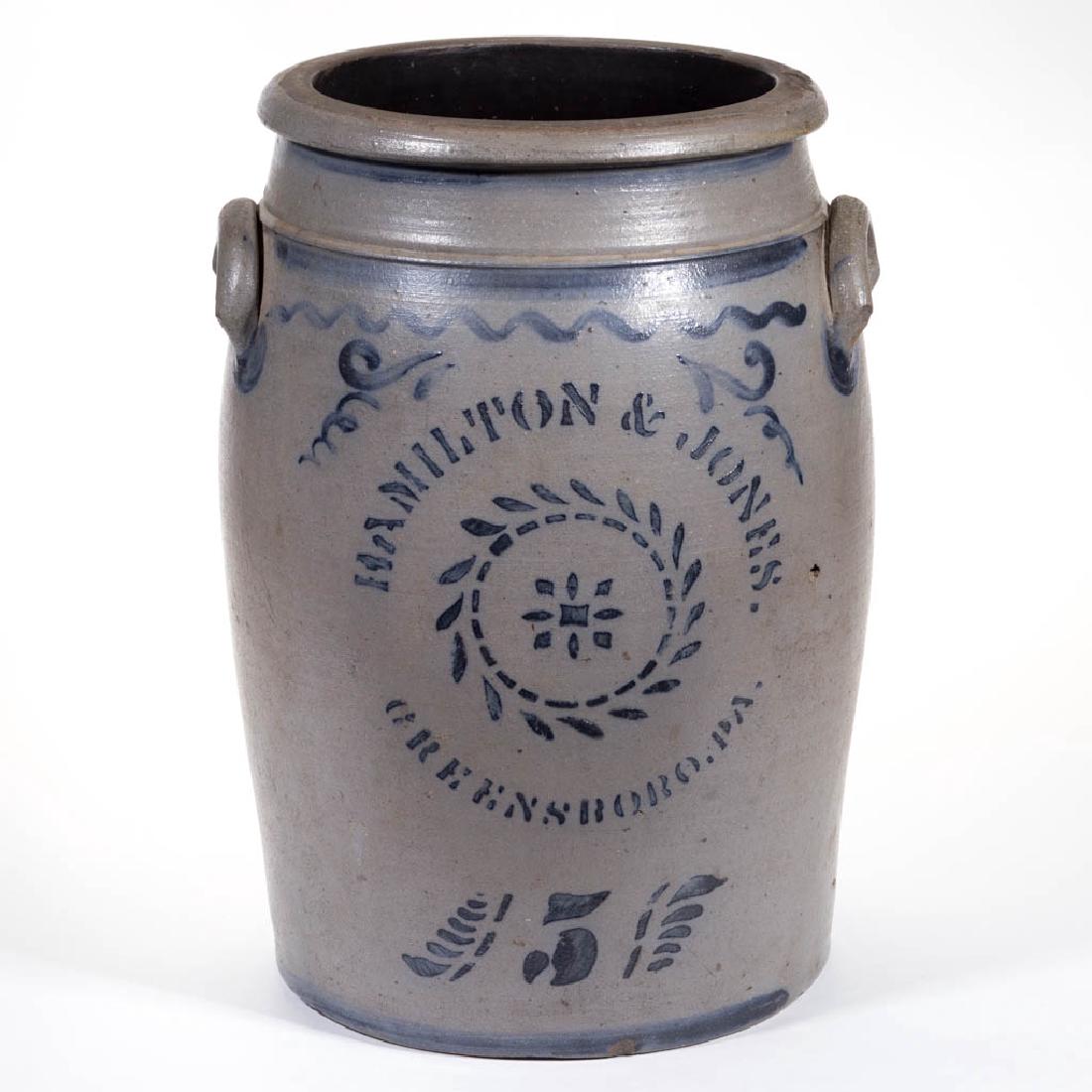 WESTERN PENNSYLVANIA DECORATED STONEWARE JAR (1 of 2)