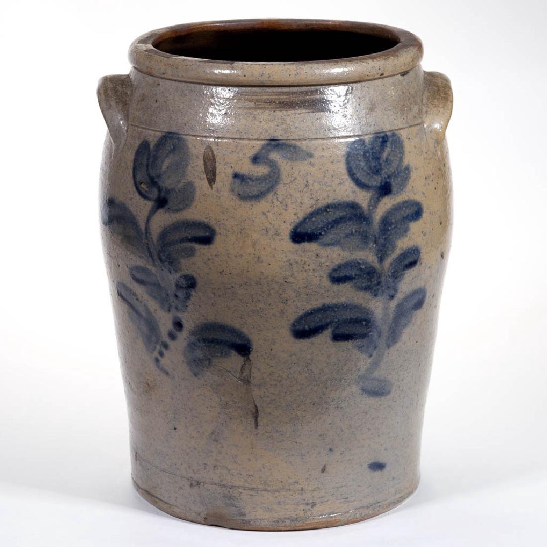 OHIO ATTRIBUTED DECORATED STONEWARE JAR (1 of 3)