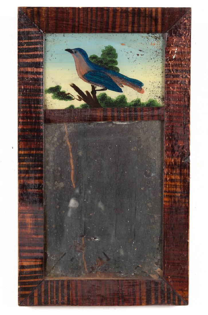 MID-ATLANTIC PAINT-DECORATED PINE WALL MIRROR (1 of 2)