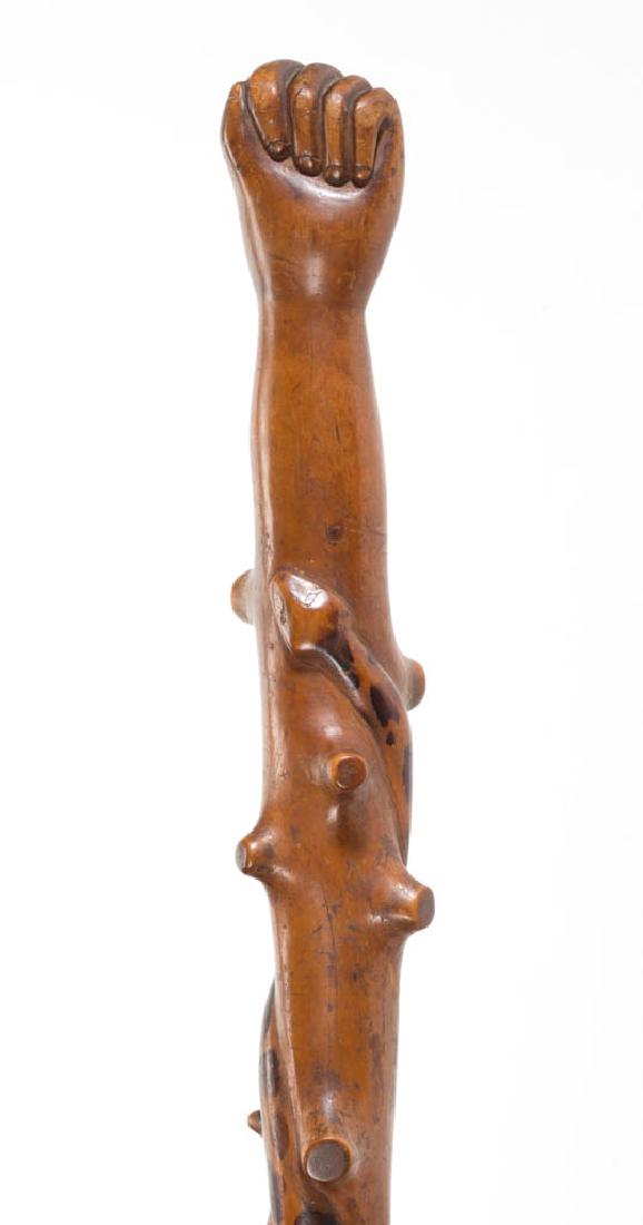 AMERICAN FOLK ART CARVED AND PAINTED CANE / WALKING (1 of 5)