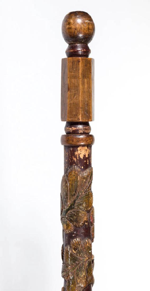 PENNSYLVANIA CARVED AND PAINTED FOLK ART CANE / WALKING (1 of 3)