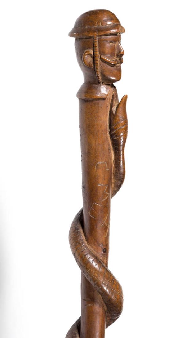 WORLD WAR ONE / WWI FOLK ART CARVED CANE / WALKING (1 of 5)