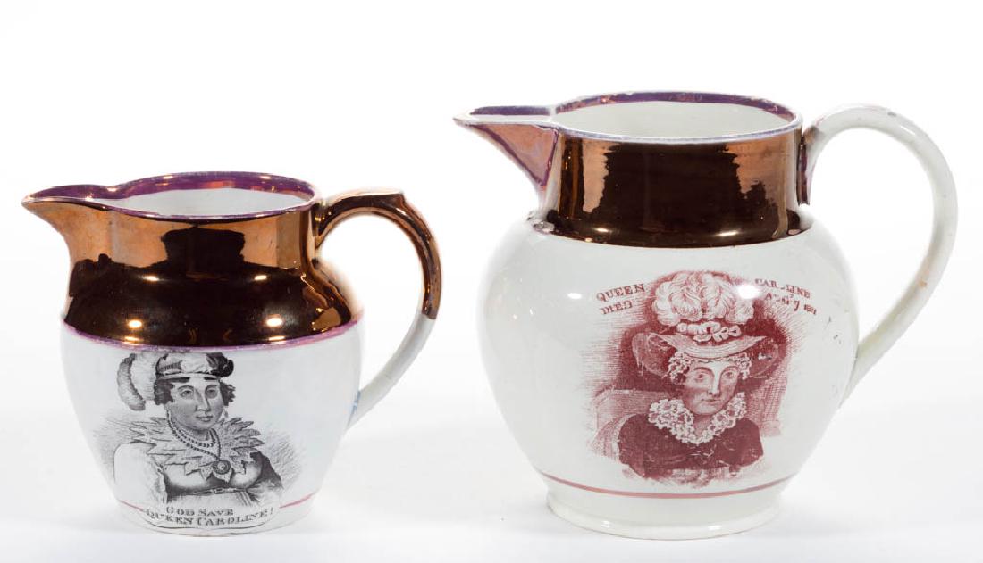 ENGLISH COPPER LUSTRE HISTORICAL TRANSFER-PRINTED QUEEN (1 of 2)