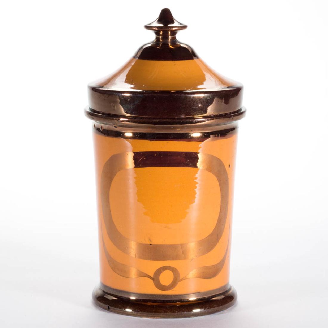 ENGLISH COPPER LUSTRE CERAMIC APOTHECARY JAR (1 of 1)