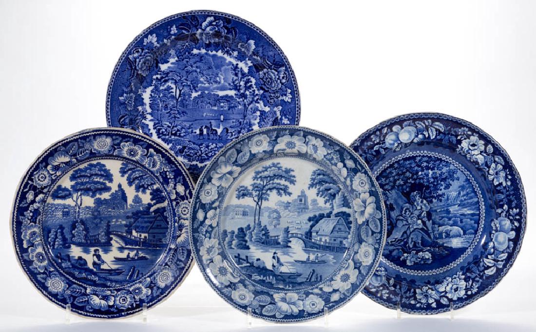 ENGLISH TRANSFER-PRINTED CERAMIC PLATES, LOT OF FOUR (1 of 1)