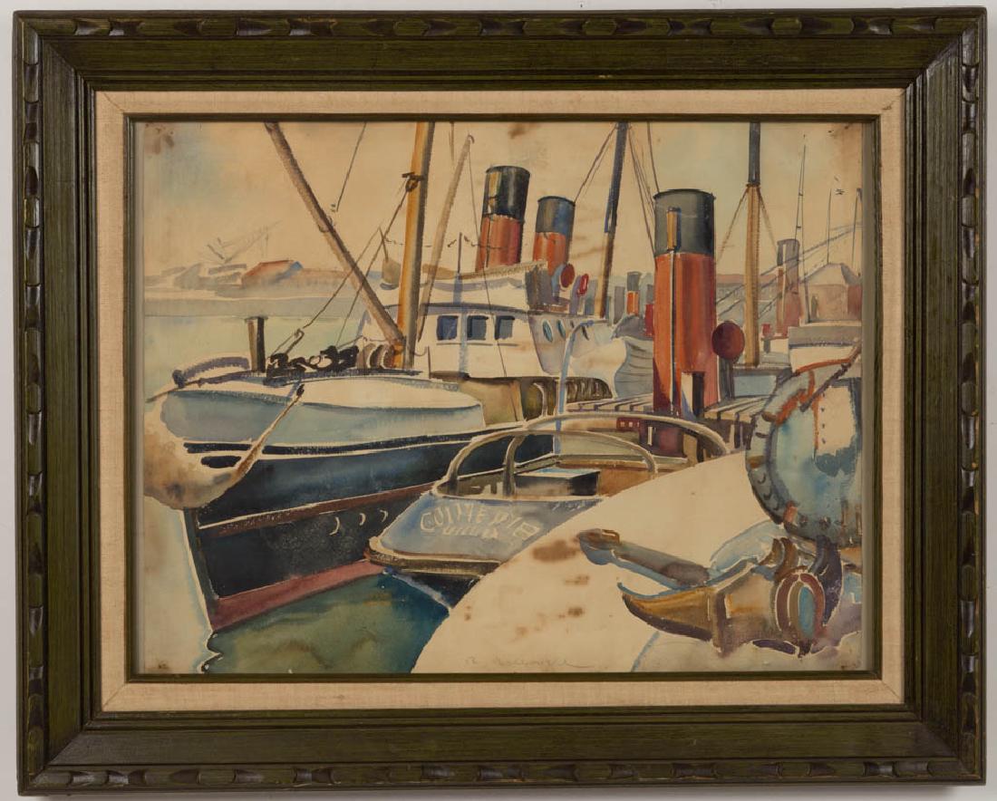 ROBERT HALLOWELL (AMERICAN, 1886-1939) MARINE PAINTING (1 of 3)