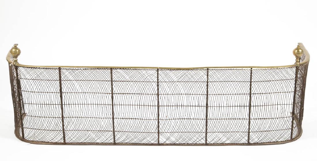 AMERICAN OR ENGLISH BRASS AND WIRE FIREPLACE FENDER (1 of 1)