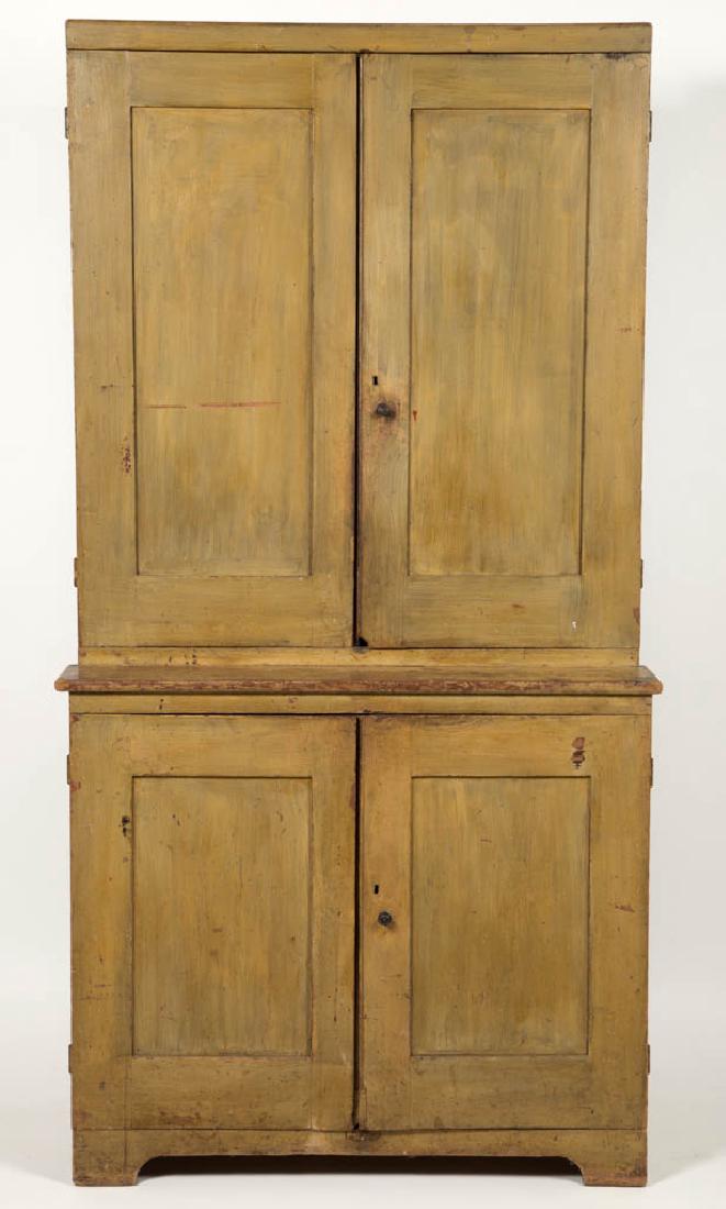 AMERICAN PAINTED POPLAR STEP-BACK WALL CUPBOARD (1 of 3)