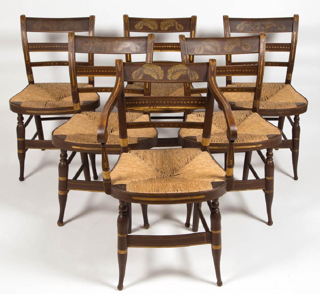 SET OF SIX AMERICAN PAINT-DECORATED FANCY CHAIRS (1 of 3)