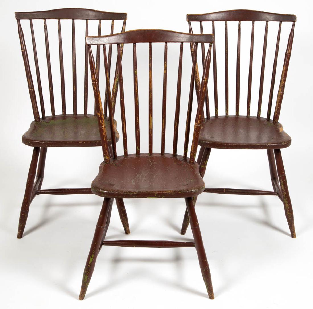 MID-ATLANTIC ROD-BACK WINDSOR PAINTED SIDE CHAIRS, SET (1 of 4)