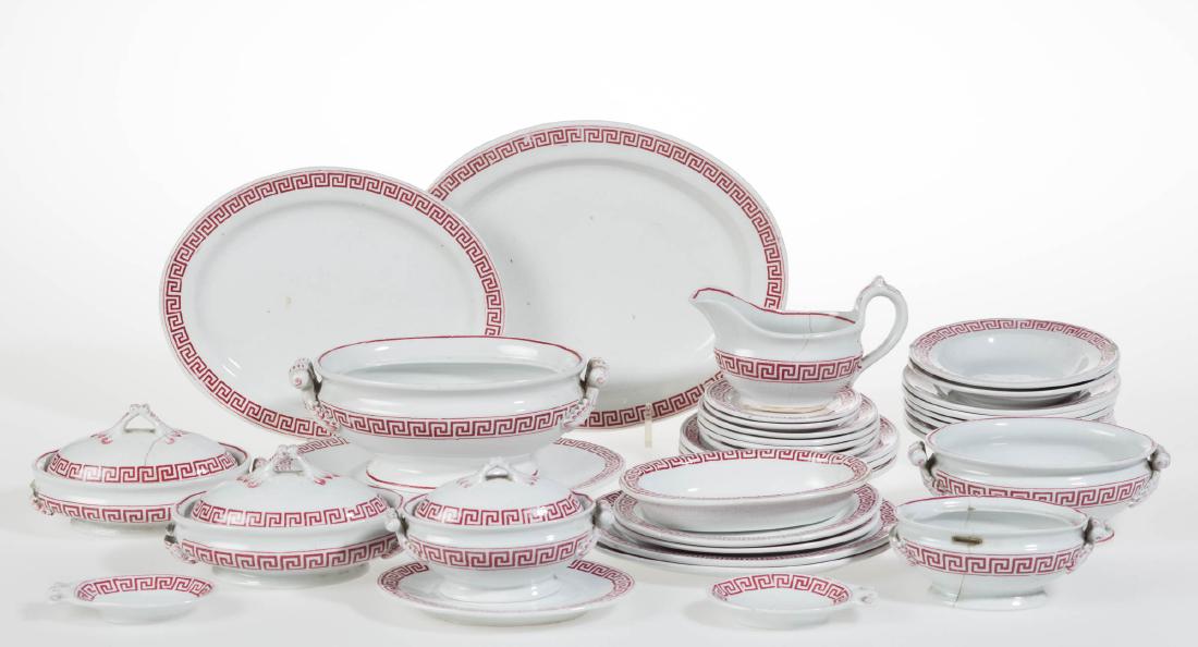 ENGLISH CHILDREN'S TOY CERAMIC TEA SET, LOT OF 35 (1 of 1)