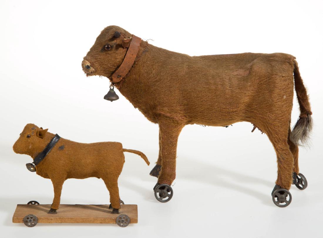 GERMAN COMPOSITION FIGURAL PULL TOYS, LOT OF TWO (1 of 3)