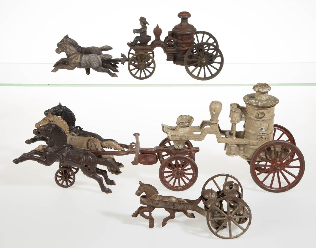 CAST-IRON FIRE PUMPER TOYS, LOT OF TWO (1 of 1)