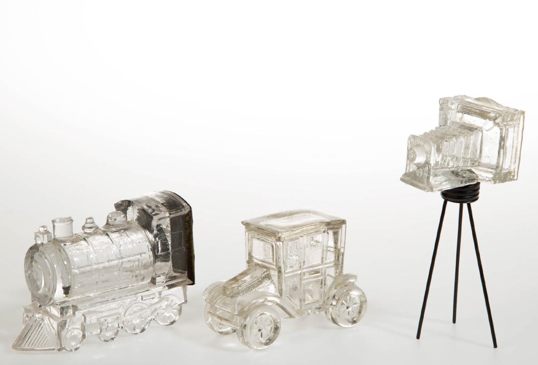 ASSORTED GLASS FIGURAL CANDY CONTAINERS, LOT OF THREE (1 of 2)