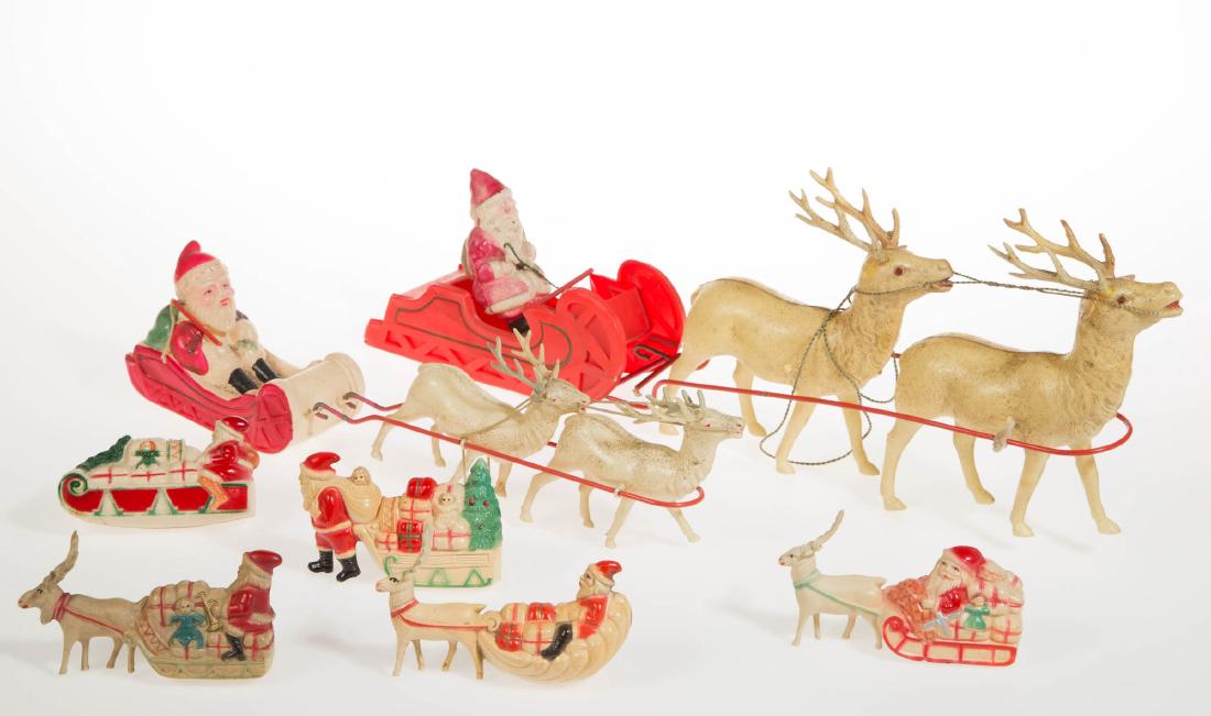 VINTAGE CELLULOID FIGURAL CHRISTMAS ORNAMENTS / TOYS, (1 of 1)