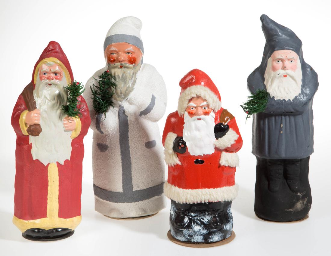 BELSNICKEL SANTA CLAUS FIGURAL DECORATIONS, LOT OF FOUR (1 of 2)