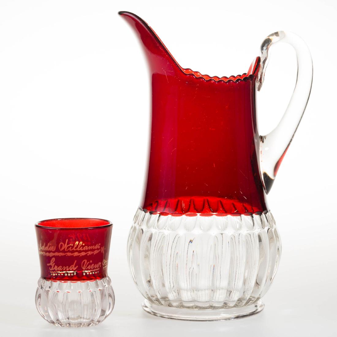 BAR AND FLUTE / CORSET AND THUMBPRINT - RUBY-STAINED (1 of 1)