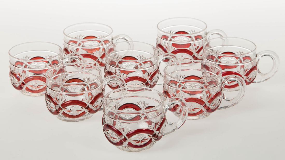 BRITANNIC - RUBY-STAINED PUNCH CUPS, LOT OF EIGHT (1 of 1)