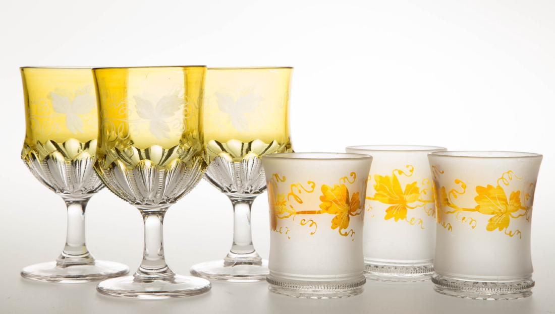 ASSORTED DUNCAN EAPG - AMBER-STAINED DRINKING ARTICLES, (1 of 1)