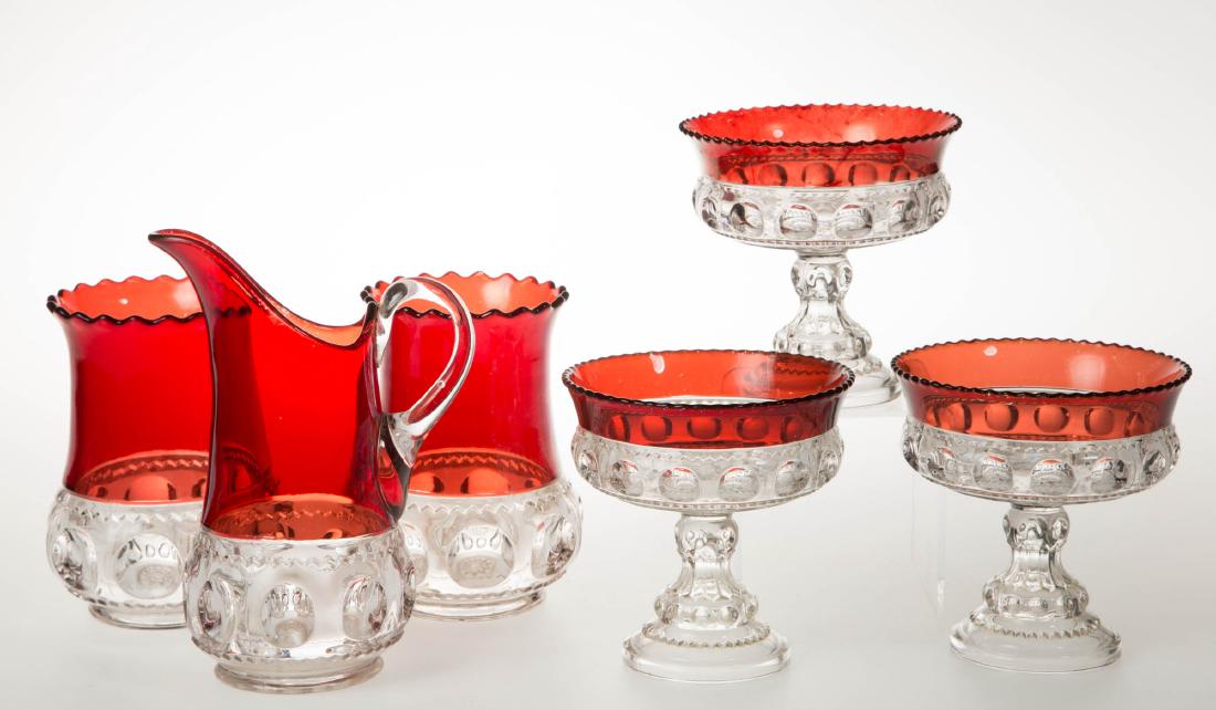 KING'S CROWN / EXCELSIOR (OMN) - RUBY-STAINED ARTICLES, (1 of 1)