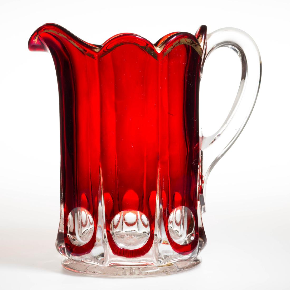PLACID THUMBPRINT - RUBY-STAINED WATER PITCHER (1 of 1)