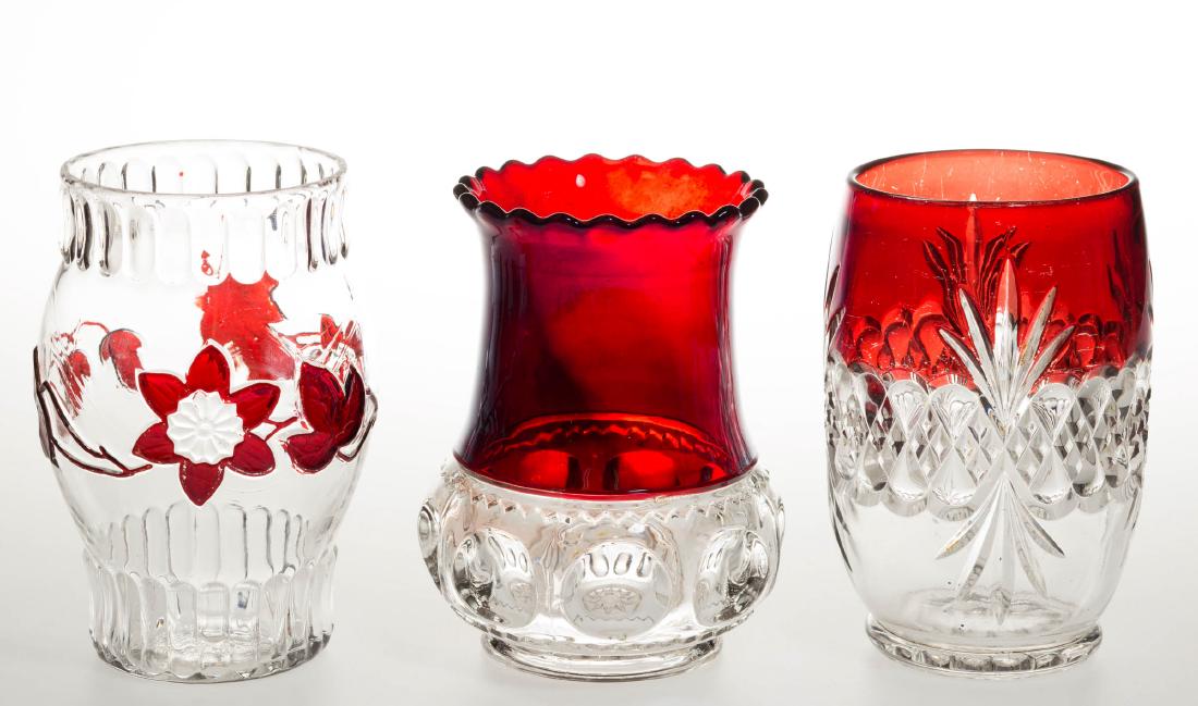 ASSORTED EAPG - RUBY-STAINED CELERY VASES, LOT OF THREE (1 of 1)